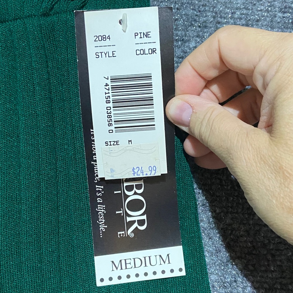 Sag Harbor Petite 3pc Cardigan Striped Top Skirt Set Pine Green Vintage NWT S/M - Picture 15 of 16